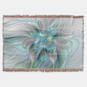 Couverture Abstrait Bleu Vert Papillon Imaginaire Fractal Art