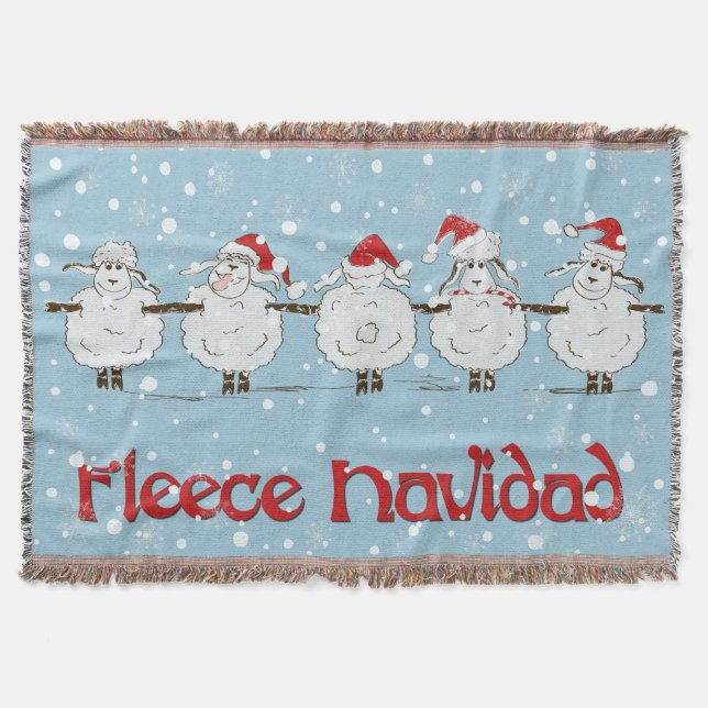 Couverture adorable FUNNY Fleece Navidad Christmas Sheep (Devant)
