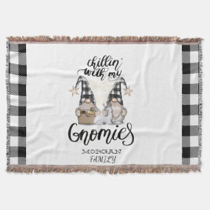 Couverture Adorable mignonne Gnomes Black Buffalo Plaid