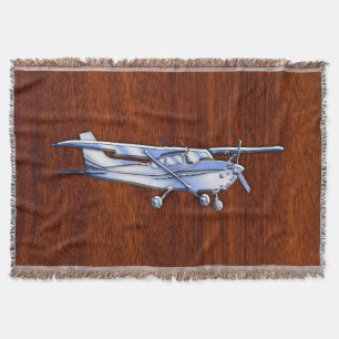 Couverture Aéronef classique Chrome comme Cessna sur l'acajou