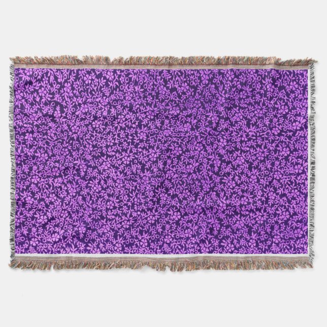 Couverture Afghan pourpre d'améthyste violette florale (Devant)