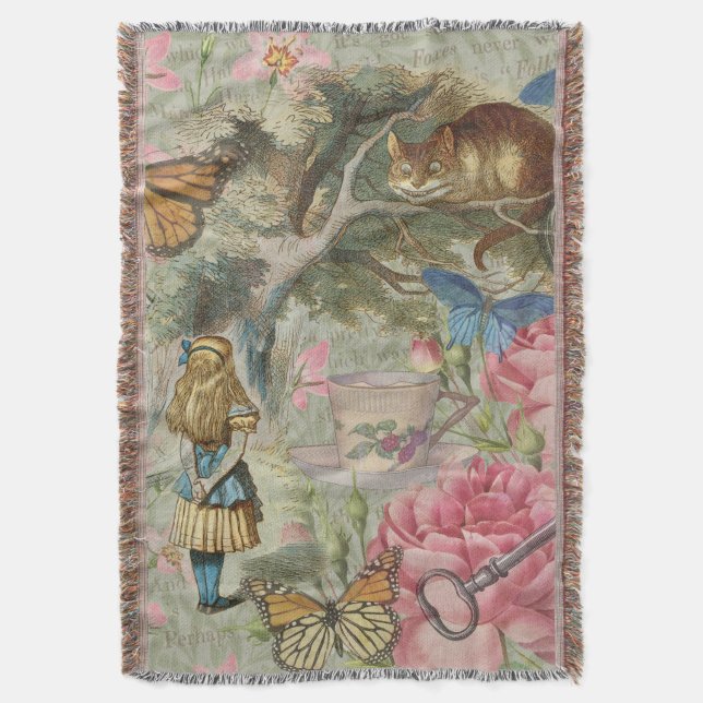Couverture Alice Cheshire Chat Wonderland Tree Garden (devant Vertical)