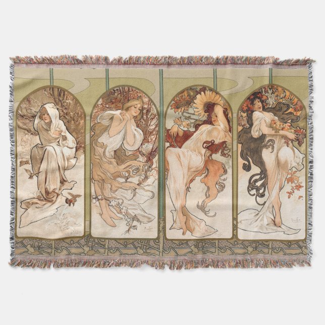 Couverture Alphonse Mucha Four Seasons 1897 Art Nouveau Panel (Devant)