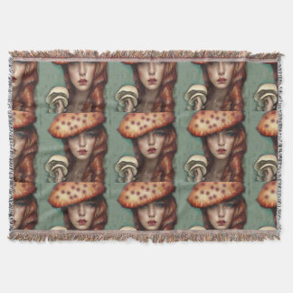 Couverture amant de champignons de rose rouge artiste designe
