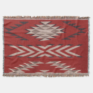 Couverture Amérindien Motif rouge du sud-ouest