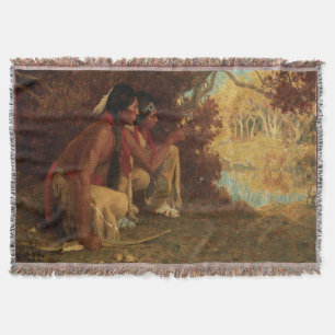 Couverture Amérindien vintage, Chasse au cerf par Couse