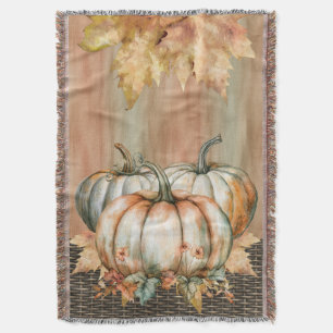 Couverture Amiable Citrouille couleur orange, blanc et vert