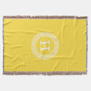 Couverture Ananas Whale Grille Clé Grecque Cadre initial Mono