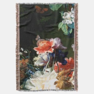 COUVERTURE ANÉMONES ROUGES ROSE FLEURS BLANCHES, BOUTTERFLY E