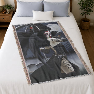 Couverture Ange de la mort gothique foncé Crâne de sucre de f