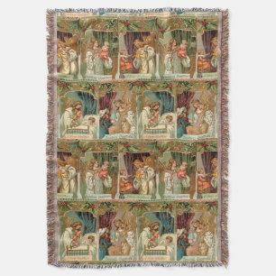 Couverture Angels dorés vintages, enfants et verdure