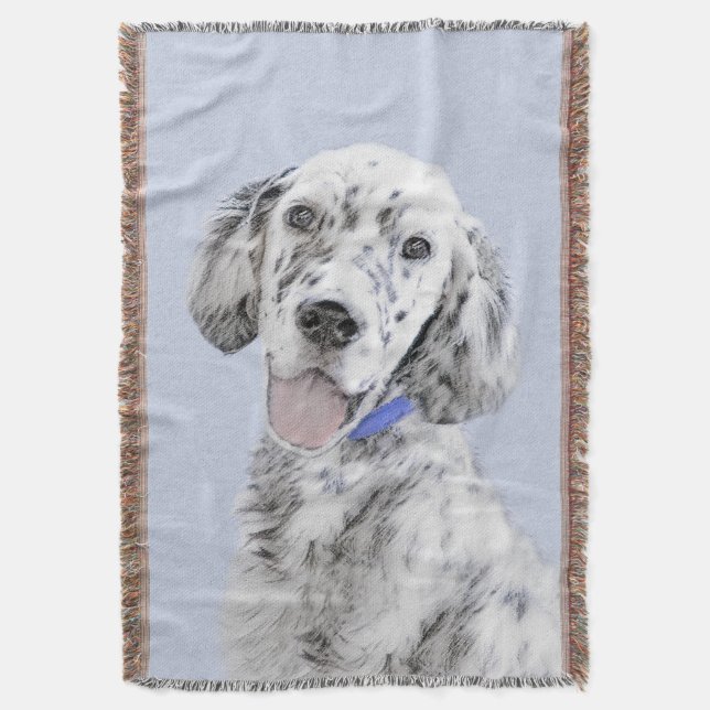 Couverture Anglais Setter Blue Belton Peinture Chien Art (devant Vertical)