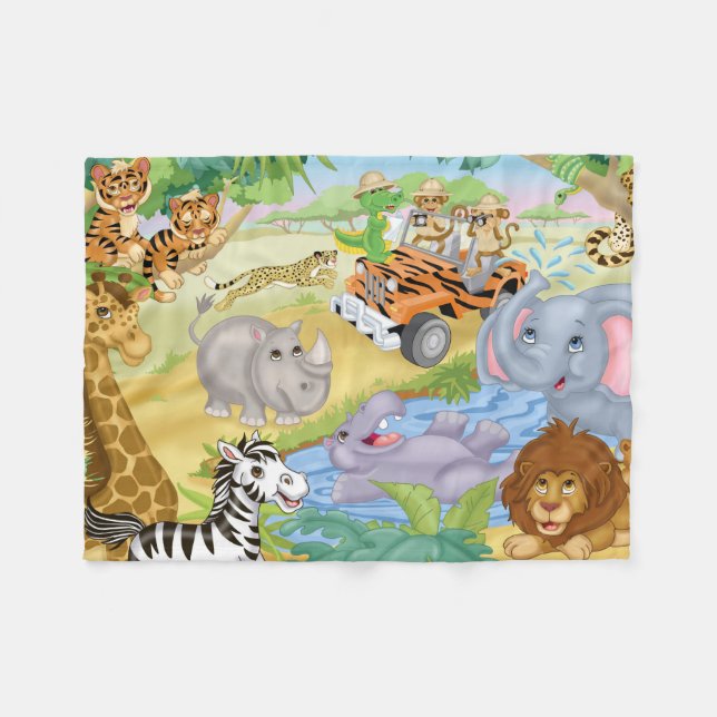Couverture animale de flanelle de safari (Devant (Horizontal))