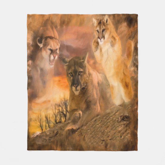 Couverture animale d'ouatine de collage de puma de (Devant)