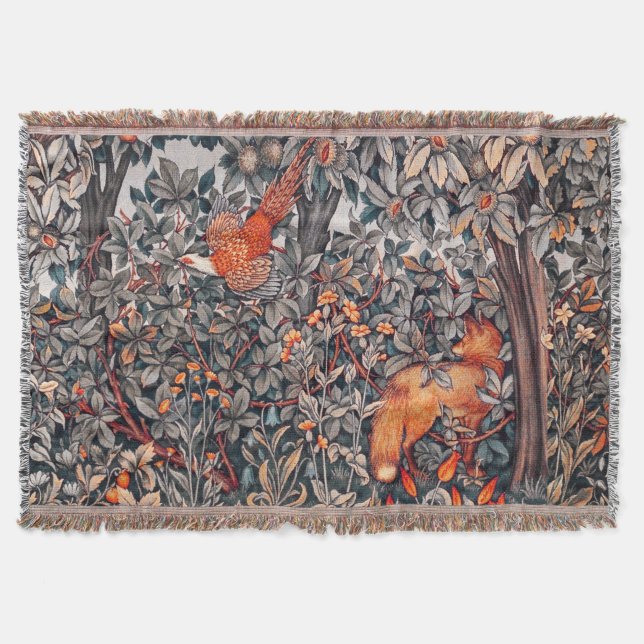 Couverture ANIMAUX FORESTIERS Pheasant, Renard rouge, Floral  (Devant)