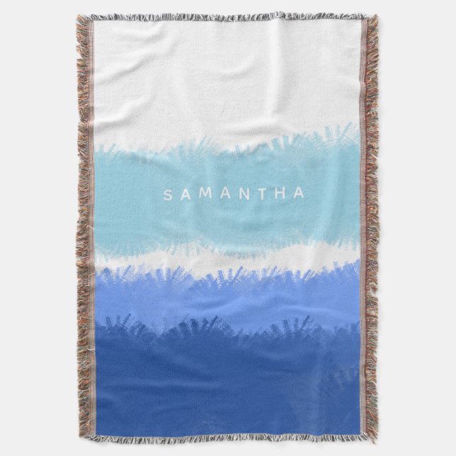 Couverture Aquarelle Abstraite moderne tons bleus (devant Vertical)