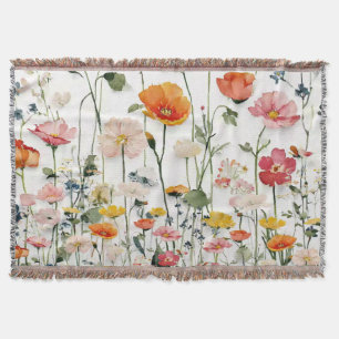 Couverture Aquarelle botanique de fleurs sauvages 