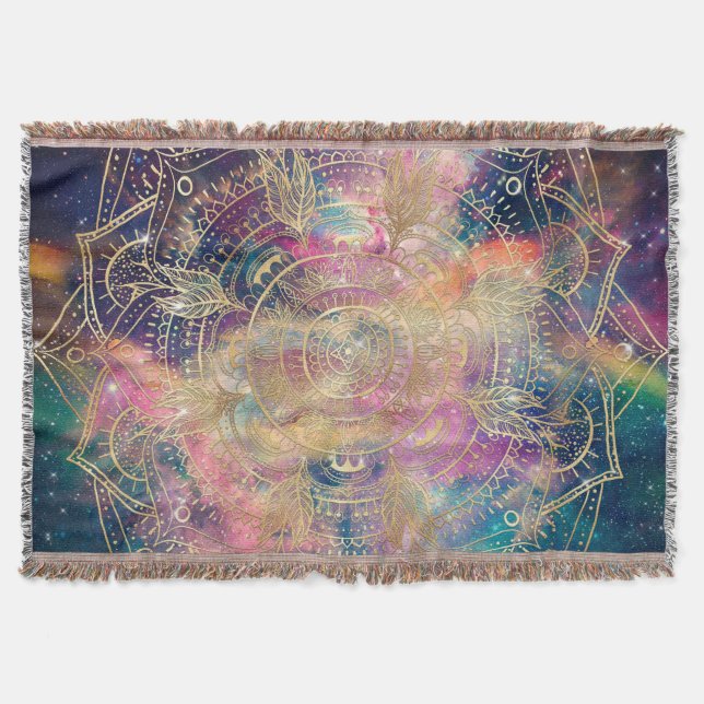 Couverture Aquarelle couleur Mandala or élégant Nebula (Devant)