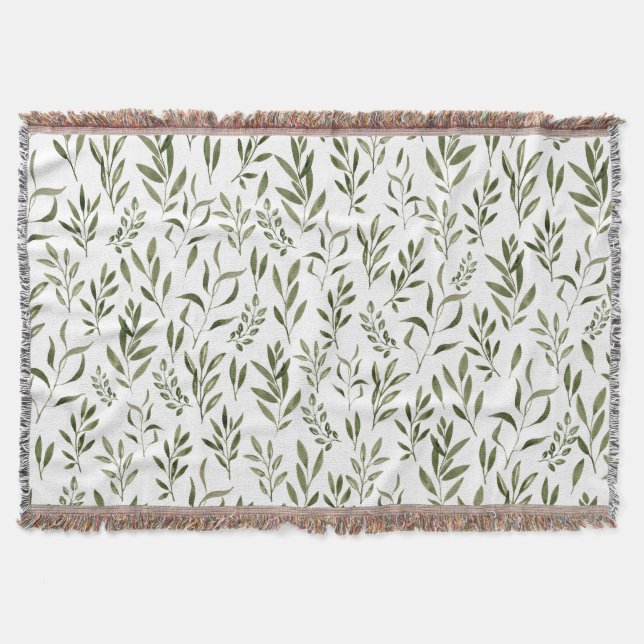 Couverture Aquarelle Eucalyptus Motif Feuille   (Devant)
