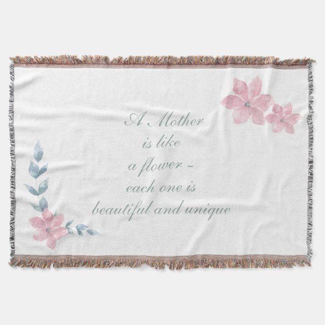Couverture Aquarelle Floral belle mère Citation (Devant)