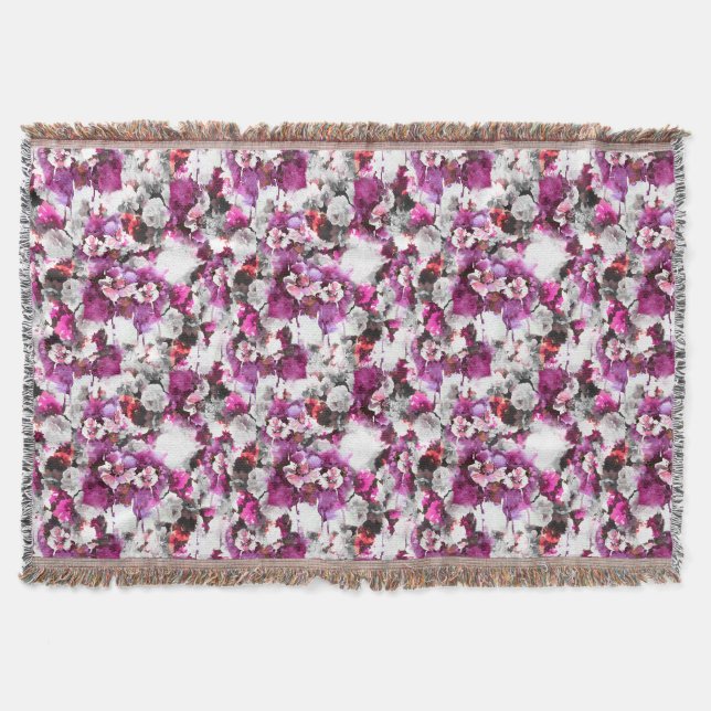 Couverture Aquarelle florale - Design abstrait rose et blanc (Devant)