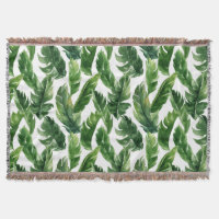 Aquarelle Tropical Greenery Motif Feuille