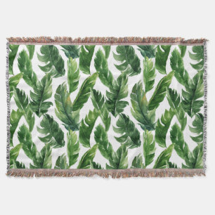 Couverture Aquarelle Tropical Greenery Motif Feuille