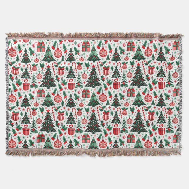 Couverture Arbre de Noël, cadeaux, sucre de canne (Devant)