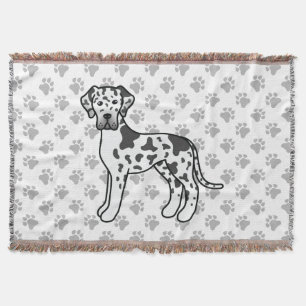 Couverture Arlequin Grand Danois Chien de Dessin Animé Mignon