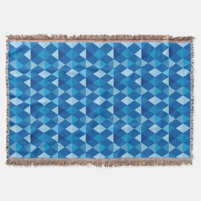 Couverture Arlequin / motif diamant - Denim Blues (Devant)