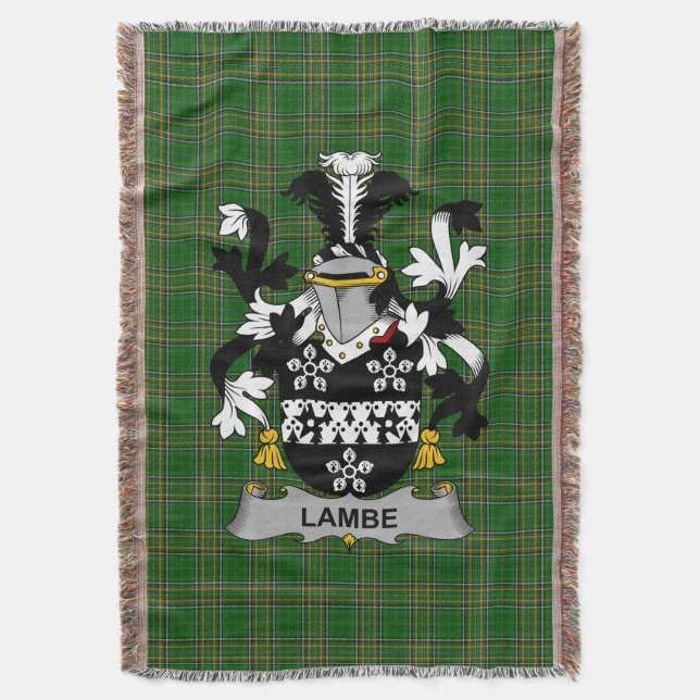 Couverture Armoiries de Lambe irlandaise Famille Crest Irland (devant Vertical)
