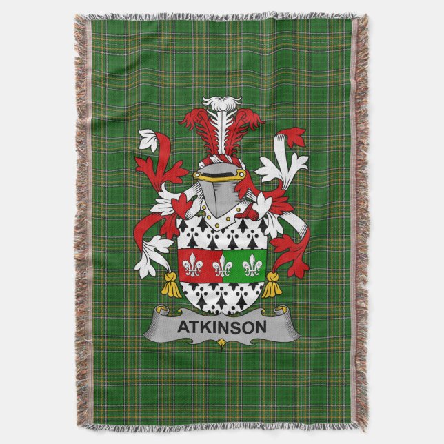 Couverture Armoiries d'Irlandais Atkinson Famille Crest Irlan (devant Vertical)