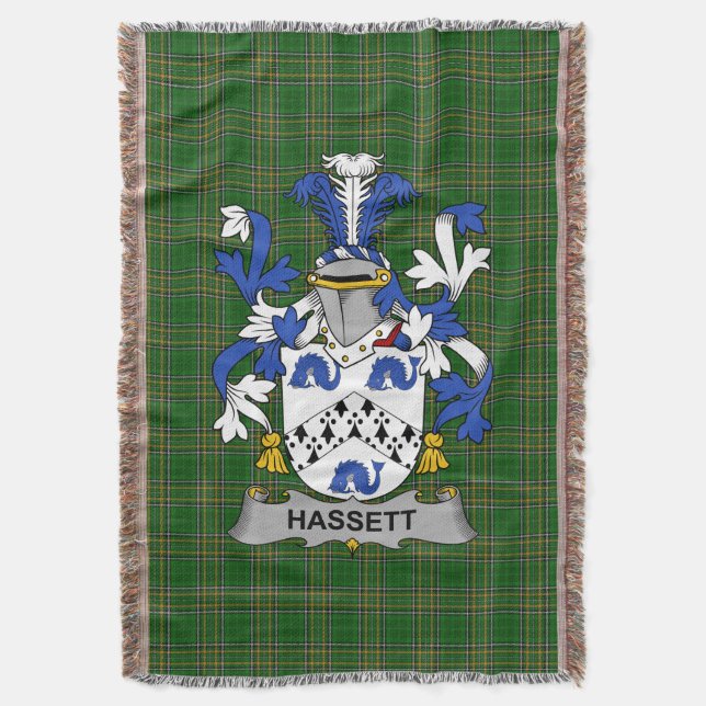 Couverture Armoiries d'Irlandais Hassett ou Hasset Crest de l (devant Vertical)