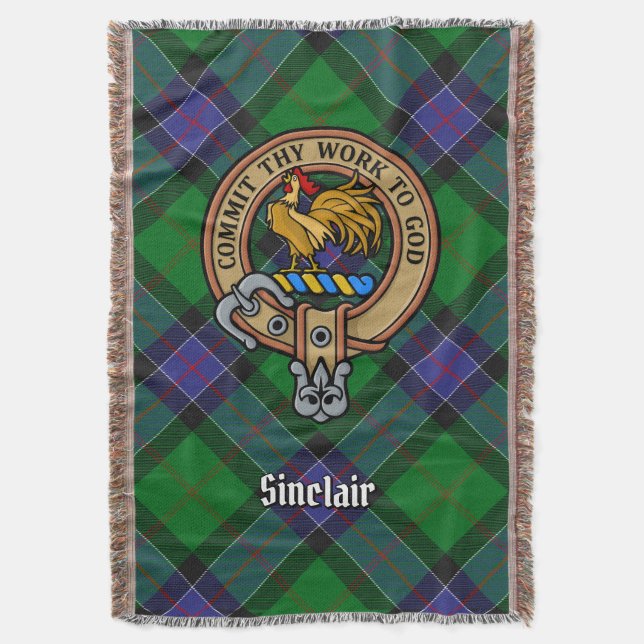 Couverture Armoiries du Clan Sinclair sur tartan de chasse (devant Vertical)