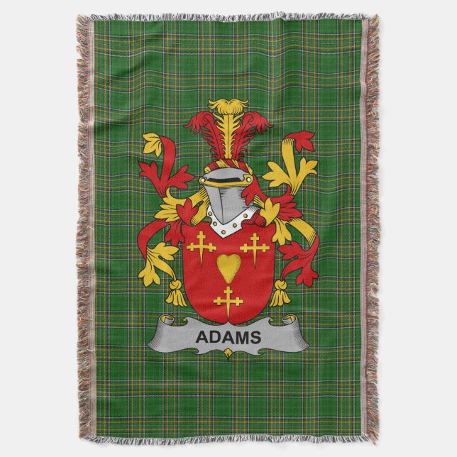 Couverture Armoiries irlandaises d'Adams Family Crest Irlande (devant Vertical)