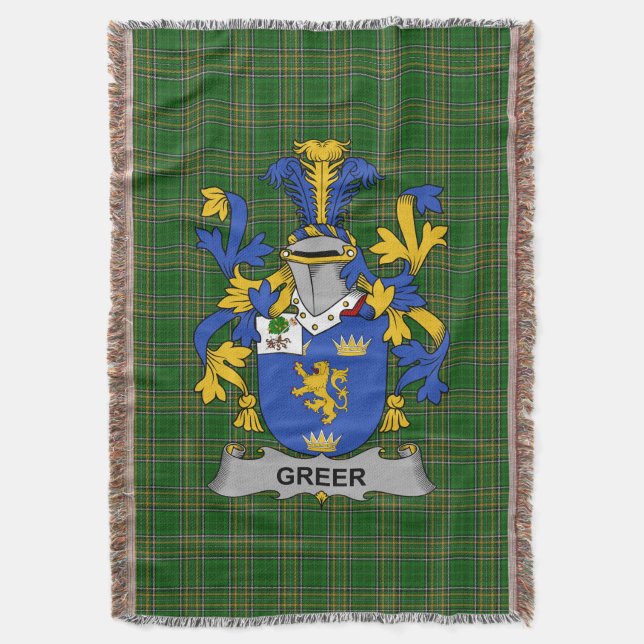 Couverture Armoiries irlandaises de Greer Family Crest Irland (devant Vertical)