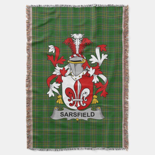 Couverture Armoiries irlandaises de Sarsfield Family Crest Ir (devant Vertical)