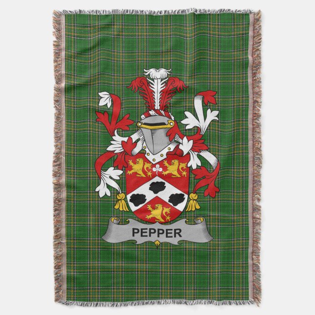 Couverture Armoiries irlandaises en poivre Famille Crest Irla (devant Vertical)