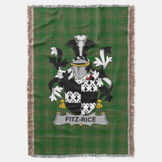 Couverture Armoiries irlandaises Fitz-Rice Family Crest Irlan (devant Vertical)