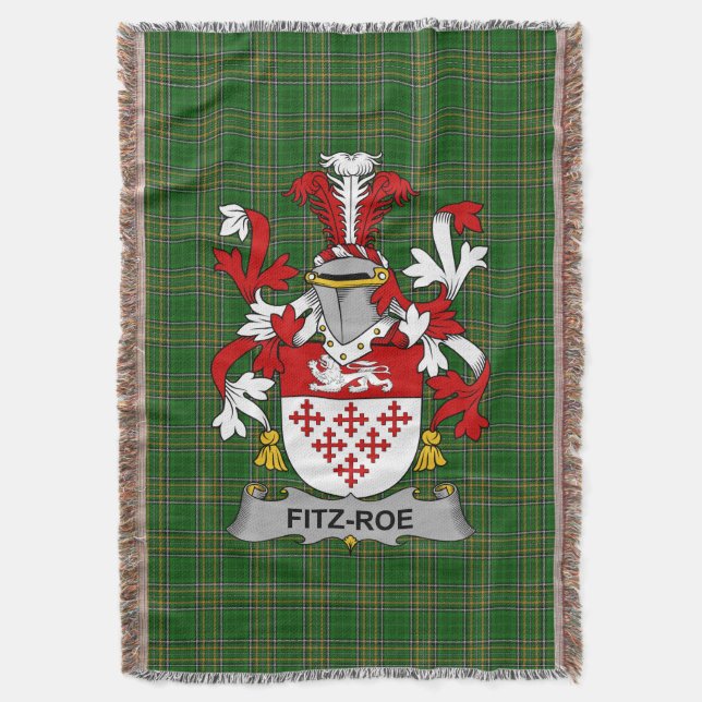 Couverture Armoiries irlandaises Fitz-Roe Famille Crest Irlan (devant Vertical)