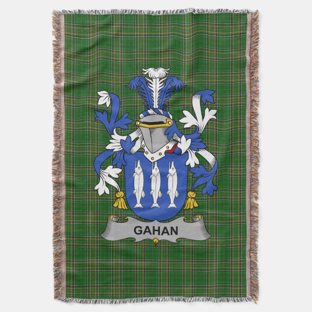 Couverture Armoiries irlandaises Gahan ou McGahan Coat of Arm (devant Vertical)
