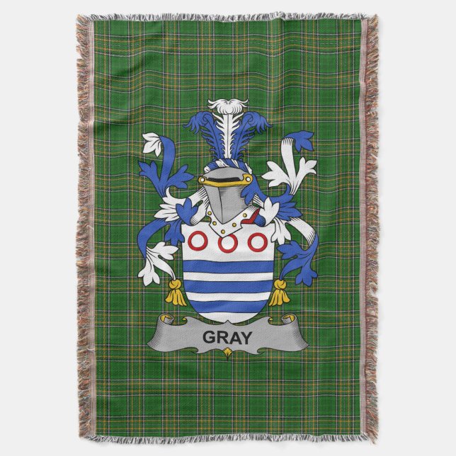 Couverture Armoiries irlandaises grises Family Crest Irlande (devant Vertical)