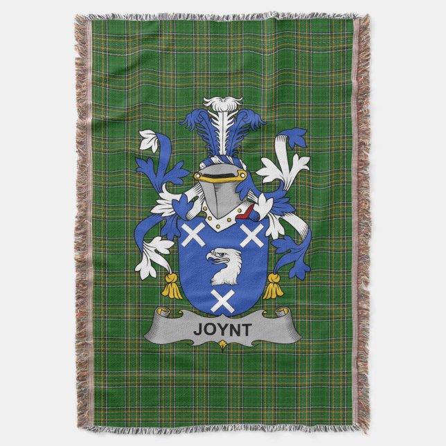 Couverture Armoiries irlandaises Joynt Coat de famille Crest  (devant Vertical)
