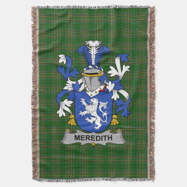 Couverture Armoiries irlandaises Meredith Famille Crest Irlan (devant Vertical)