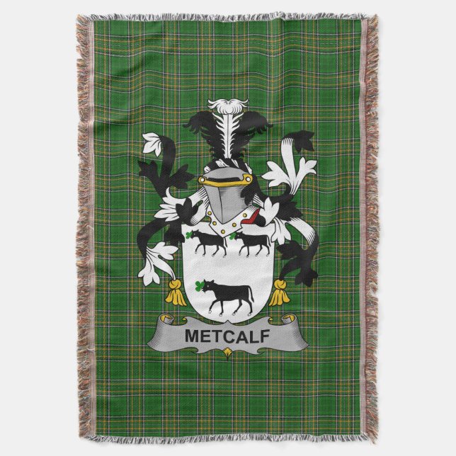 Couverture Armoiries irlandaises Metcalf ou Metcalfe Cre de f (devant Vertical)