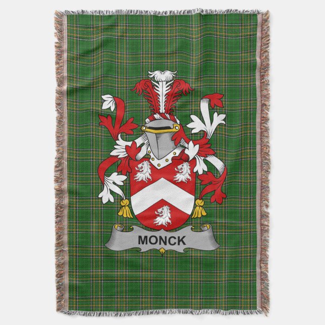 Couverture Armoiries irlandaises Monck ou Moncke Manteau de f (devant Vertical)