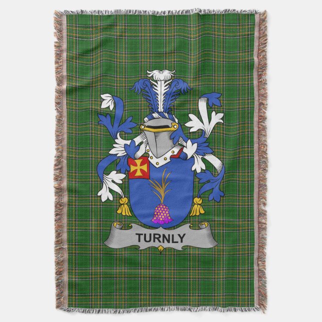 Couverture Armoiries irlandaises Turnly ou Turnley Coat d'arm (devant Vertical)