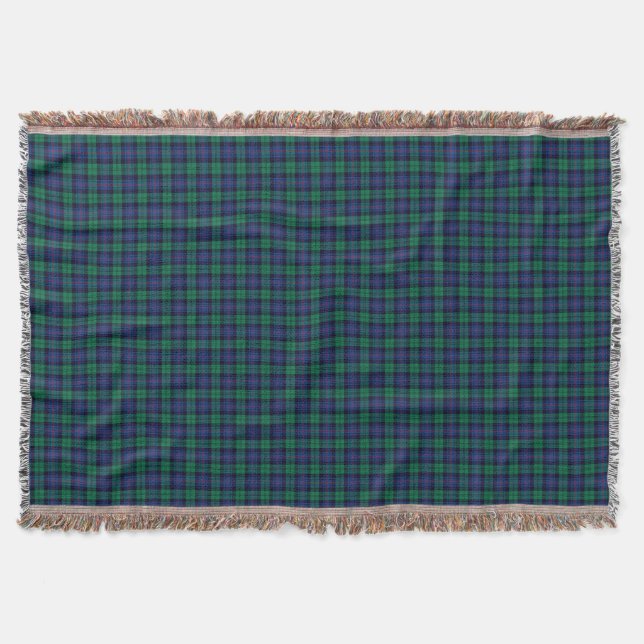 Couverture Armstrong Family Tartan Royal Blue et Green Plaid (Devant)