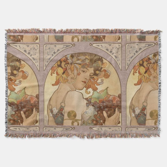 Couverture Art Nouveau Femme Mucha Belle (Devant)
