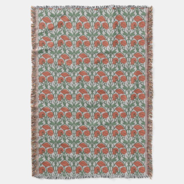 Couverture Art Nouveau Floral Throw Blanket (devant Vertical)